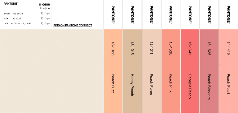Plethora Color Paleta Peach Plethora - PANTONE