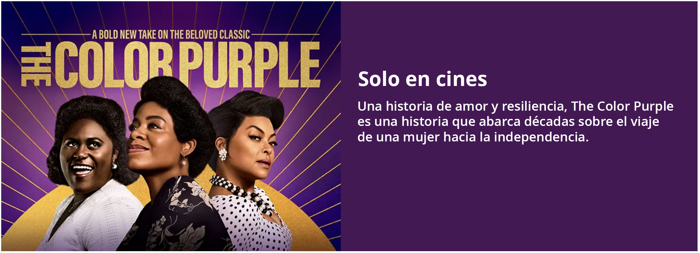 Solo en cines the purple color 